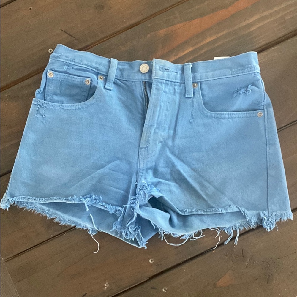 Lucky Brand Blue Jean Shorts Distressed Frayed Hem